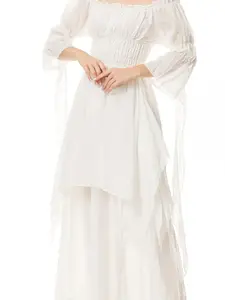 Victorian Dress  Medieval Renaissance Costume Women Gothic Witch Dress Halloween Christmas Cosplay Party Dress With Black Corset Clothes, Womenswear, Spring