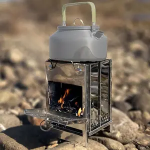 Portable Foldable Charcoal Grill, Stainless Steel Barbecue Grill, Outdoor Camping Barbecue Grill, Camping Kitchenware