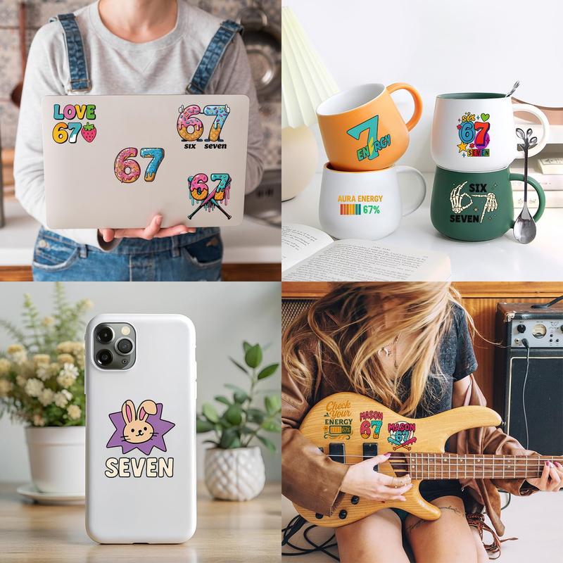40PCS 67 Meme Temporary Tattoos Unique Designs for Kids Party Supplies Colorful 67 Stickers Back To School Gift Waterproof Non Toxic Safe Materials Easy Application