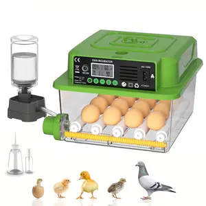 Egg Incubator Egg Hatcher with Fully Automatic Egg Turner, Humidity Control System, External Water Refill and Digital Temperature Display for Poultry Egg Hatching
