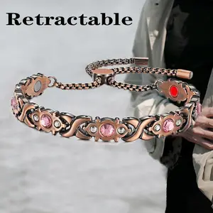 Popular in Europe and America, stylish magnetic clasp bracelet with diamonds, adjustable magnetic hand strap.