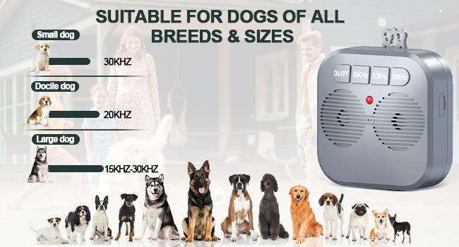 Anti Barking Device for Dogs, 33FT Dog Barking Silencer with 3 Modes, Rechargeable Ultrasonic Dog Barking Deterrent Devices Bark Box, Safe Stop Barking Dog Devices Indoor Outdoor Use (Gray)