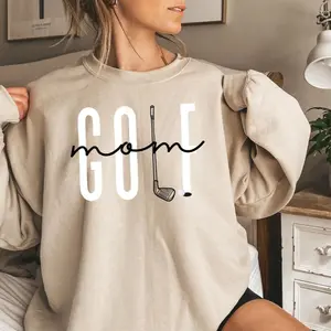 Golf Mom Crewneck Sweatshirt T-Shirt, Golf Mom Gift, Mother's Day Gift, Women Casual Crew Neck Pullover