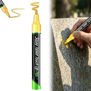 1PCS Golden Tombstone Marker Pen, Stone Touch-Up Pen, For Restoring Faded Grave Inscriptions, Weatherproof Oil-Based Gold Paint Pen