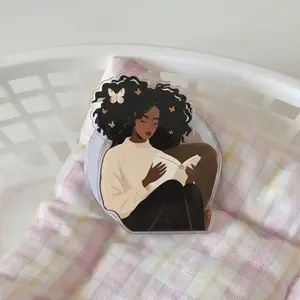 Cute Girl Reading Book Phone Grip, Aesthetic Phone Accessory For Book Lovers, Perfect Gift Idea For Girls Who Love Cozy Vibes And Style