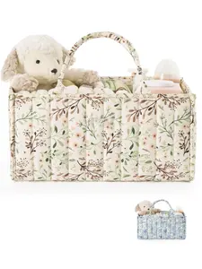 Floral Print Diaper Caddy Organizer, Lightweight Diaper Handbag, Stylish Nursery Storage Basket, Lightweight Mommy Bag, Travel Organizer, Gift for Baby Shower, Newborn Essentials, Travel Diaper Tote