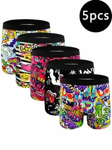 Men's Underwear Set, Boxing Briefs, Quick-Dry Breathable High Elasticity, Unisex Casual Sports Innerwear, All Seasons Comfort Fit