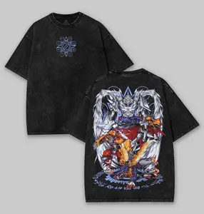 Omegamon Merciful Mode x Digimon Vintage Tee | Oversized Washed Cotton Anime Shirt | WarGreymon & MetalGarurumon Evolution Graphic T-shirt | Gift for Otaku & DigiDestined Fans