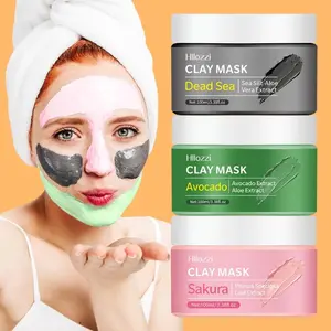 Hllozzi Mud Mask Three-Piece Set (Sakura, Avocado, Dead Sea Mud) Net Content 300ml