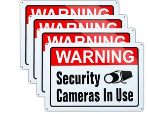 Large Warning Video Surveillance in Use Sign,Security Cameras in use Sign,Large 10x14 Inch Aluminum UV Ink Printed for House and Business (2-Pack)