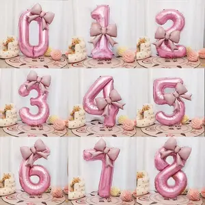 Large Matte Bow Balloon Set, 32 Inch Birthday Party Supplies Decorating, Anniversary Celebration, Perfect for Festive Events and Holidays