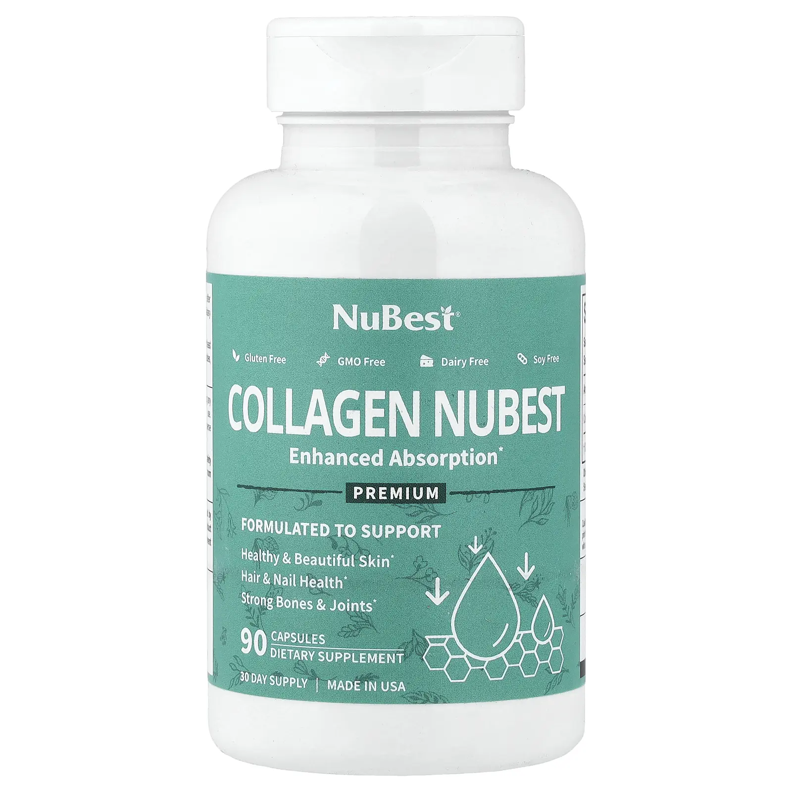 NuBest Collagen Nubest, Enhanced Absorption, 90 Capsules (500 mg per Capsule)