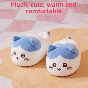 Winter Warmth Usaqi Plush Thick Slippers Cute Small Eight Indoor Home Plush Cotton Slippers Winter Essential Kawaii Slippers