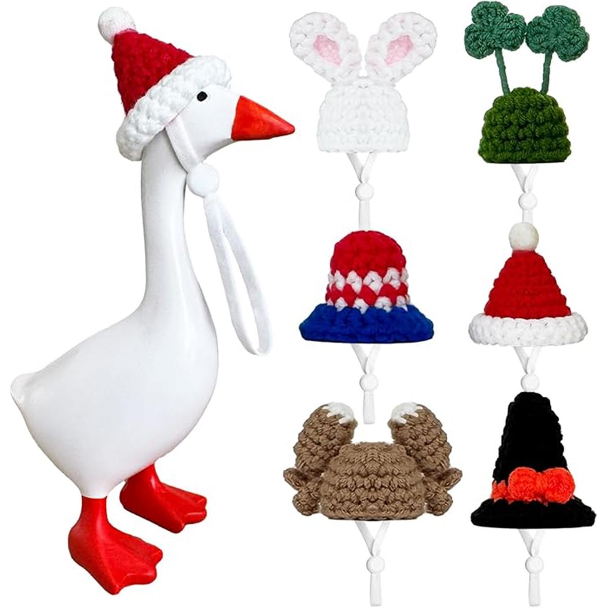 6 Pcs Holiday Desk Goose Outfits 7 Inch Goose Outfits All Seasons Hand Crocheted Mini Goose Clothes for Magnetic Goose Key Holder Cute Desktop Goose Home Decor Perfect Housewarming Gift