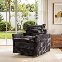 Grey Plush Corduroy Swivel Chair*1