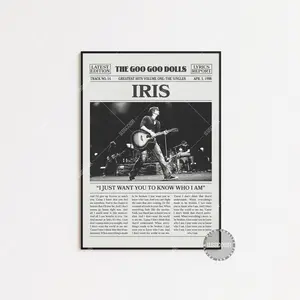 Goo Goo Dolls Retro Newspaper Print, Iris Poster No Frame, That's Life Lyric Print, Music Posters, Pop Culture Art