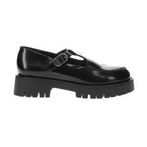 Steve Madden Womens Leona Slip On Lug Sole Loafers Casual - Black