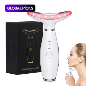 3-Color LED Facial Massager, Beauty Neck Instrument, Skin Care Face Massager with Vibration for Double Chin, Festival Gifts for Winter, New Year and Valentine's Day