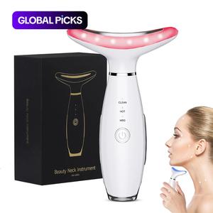 summer sale, festival gifts, 3 color led facial massager, beauty neck instrument, skin care face massager, vibration for skin care and double chin, winter & new year gift, valentine's day gift