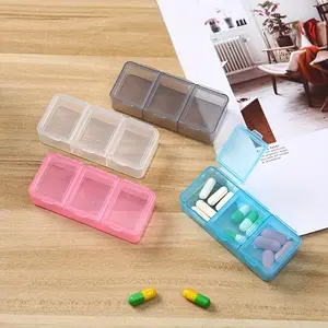 4Pcs Three-grid Carry-on Portable Sub-grid Small Pill Box, Mini Pack Pill Box, Travel Medicine Sub-pack Pill Box, Vitamin Organizer