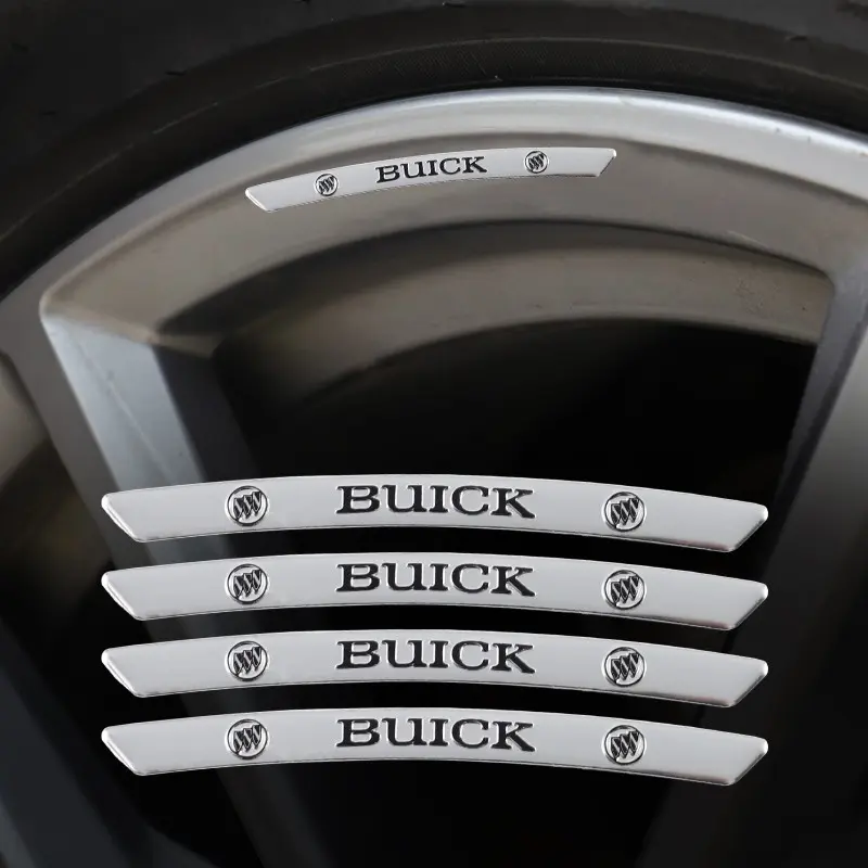 4Pcs Aluminum Logo Car Wheel Rim Hub Sticker Car Decorative Sticker Car Decoration For Buick Verano Envision Avenir Lacrosse Regal Encore Excelle Enclave Anthem Cascada Car Decals Stickers For Cars