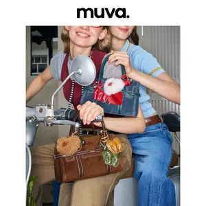 Muva Companion Series Guoguo Bag Cow Suede Handbag Magnetic Closure  Adjustable Strap Handheld Shoulder Crossbody Bag