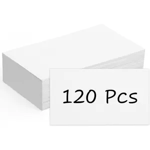 120 Pcs Blank Business Cards, 2x3.5in Small Index Cards, 350GSM Thick White Blank Note Cards for Business Study Index Invitation Playing