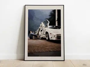 Poster Leonardo DiCaprio with Lamborghini Countach, The Wolf of Wall Street, Film Poster, Lamborghini Countach Print, Vintage Car Poster