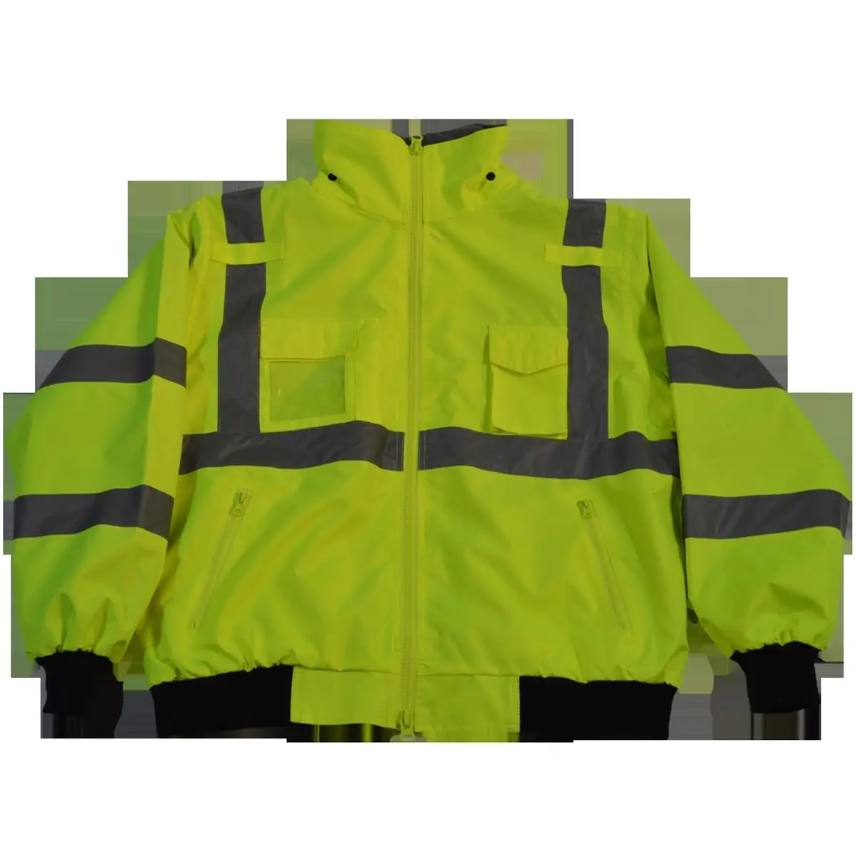 212 MAIN Reflective Safety Jacket - Class 3 ANSI-ISEA & EN471 Certified, Extra Large 300D PU Coating Poly Oxford Waterproof High-Visibility Coat with Reflective Strips, Removable Fleece Liner for Construction Work, Durable Heavy-Duty Industrial Use, Draw