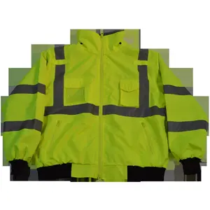 Petra Roc  Jacket Lime ANSI-ISEA & EN471 Class 3 Waterproof Bomber Jacket with Removable Fleece Liner, Extra Large