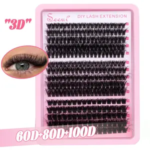 DIY Mixed Eyelash Cluster, Natural Soft Long-Lasting False Lashes, 30D&40D&50D/60D&80D&100D Extensions for Beginners, Multiple Lengths, Waterproof Lashes, Suitable for Daily, Party, Travel, Music Festival