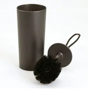 Loop Toilet Brush and Holder Set, 4" x 16.25", Bronze Cleaning