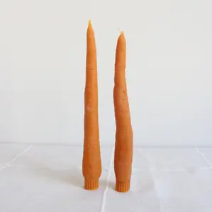 BEESWAX CARROT TAPER CANDLES PAIR - 9 INCH TALL Aroma Decor