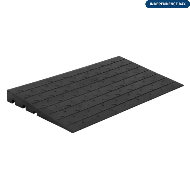 2.5" Heavy Duty Rubber Threshold Ramp – 42"x24" Non-Slip Entryway Ramp, 3000 lbs Capacity