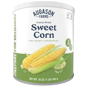 Augason Farms Freeze-Dried Sweet Corn Emergency Food Supply, 30 Servings, 30 Year Shelf Life, Great for Cooking, Side Dishes, and Snacks - Dehydrated Meals, Survival Food Camping Essentials Can