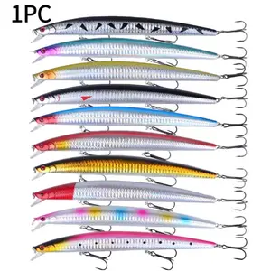 1 Piece Long Minnow Fishing Lure, 18.5cm/7.28 Inches, 25g/0.88 Oz, Hard Bait Swivel Lure, Artificial Pesca Wobble Bass Casting Sea Fishing Gear