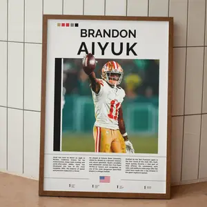 Brandon Aiyuk Poster Print Unframed, Wall Art, Football Player Gift, Decor, Wall Decor, Football Fan Gift