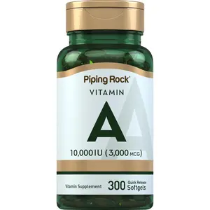 Piping Rock Vitamin A 10000 IU Softgels | 300 Count | Non-GMO, Gluten Free Supplement