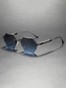 Trendy Geometric Sunglasses, Fashion Luxury Multisided Gradient Shades, Stylish Sun Protection Eyewear for Men & Women