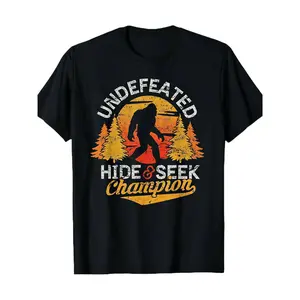 Peekaboo Sasquatch Graphic T-Shirt, Soft Cotton Crew Neck Tee with Vibrant Sunset Design, Breathable and Comfortable Fit for Casual Daily Wear, Street Style Outfits or Fun Gift Idea