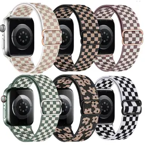 6 Pack Stretchy Solo Loop for Apple Watch Bands, Soft Nylon Elastic Braided Strap, Fits 38-49mm Models, Ideal for All Users & Series, Smart Watch Straps