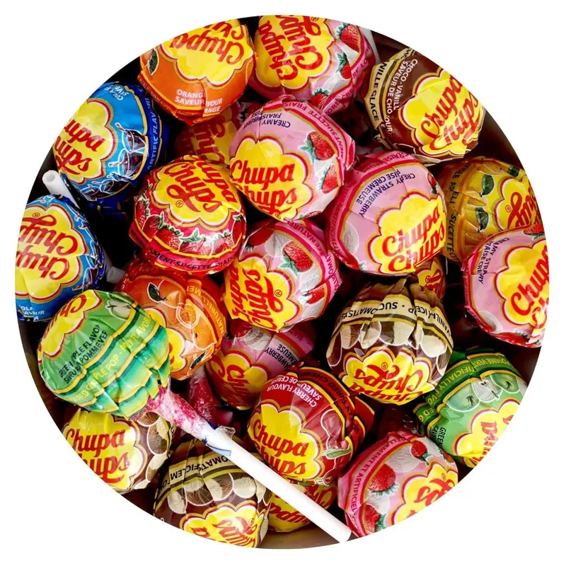 ChupaChups Assorted Lollipops, 2 Pound Bulk Bag (Approx 64 Lollipops), Individually Wrapped, The Hampton Popcorn & Candy Company