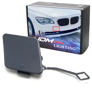 iJDMTOY Unpainted/Primed Front Bumper Tow Hook Cap Cover Replacement For BMW 2013-2015 LCI/Facelift F01 F02 7 Series 740Li 750Li 760Li Standard Bumper