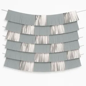 Silver Fringe Hanging Backdrop Garland Decoration
