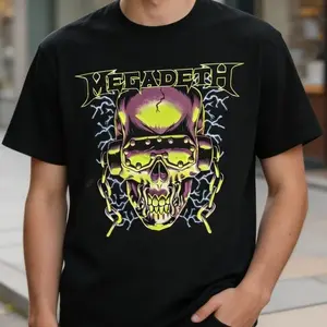 Megadeth Shirt Tour Concert Metal Band Tee Classic Unisex Crewneck 100% Preshrunk Cotton Soft Breathable Fabric Eco-Friendly Inks