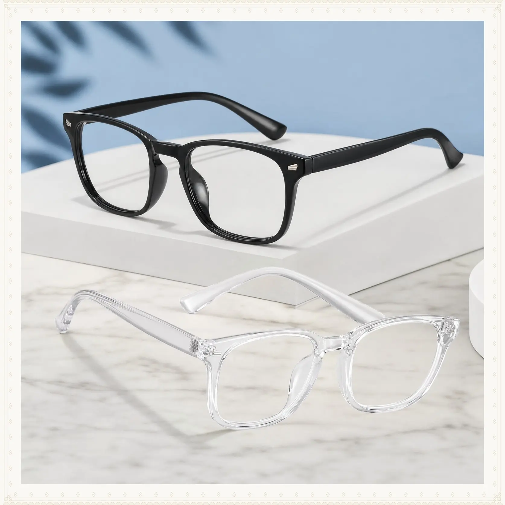 2024 Fashion Computer Gaming Glasses, Party Glasses, TV Glasses, Lightweight Frame Eyewear, Men/Women, Clear Gaming Glasses Lenses, 1 Pack, 2 Pack, 3 Pack