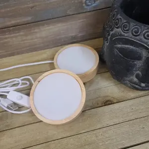 🤍✨ Bottom Lighted White Stand 3.25" (Wood) – Illuminate, Elevate and Energize 🌟