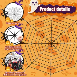 Spider Webs Halloween Decorations Outdoor, 4.92ft/10.5ft/12ft Fake Spider Web, Scary Haunted House Wall Decor for Halloween Party