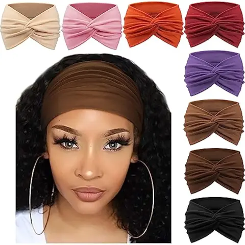 8 Pcs Women's Wide Retro Headscarf Hairband, Cute Knot Design, Fashion Sports Accessory, Running Yoga Fitness, Daily Wear, Fashion Headbands