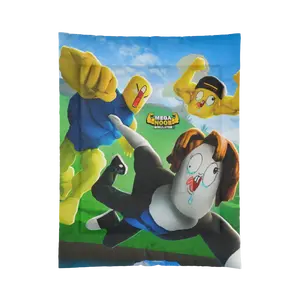 MEGA NOOB GAME PLAY COMFORTER- Features Characters from Meganoob Simulator